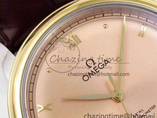 0201 De Ville Date YG MKF 1:1 Best Edition Brown Dial Roman Marker on Brown Leather Strap A OdorResistant 7751